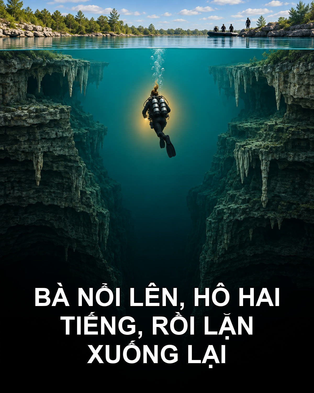 238,6 mét: độ sâu người ta tìm thấy bà, sâu hơn mục tiêu 38 mét