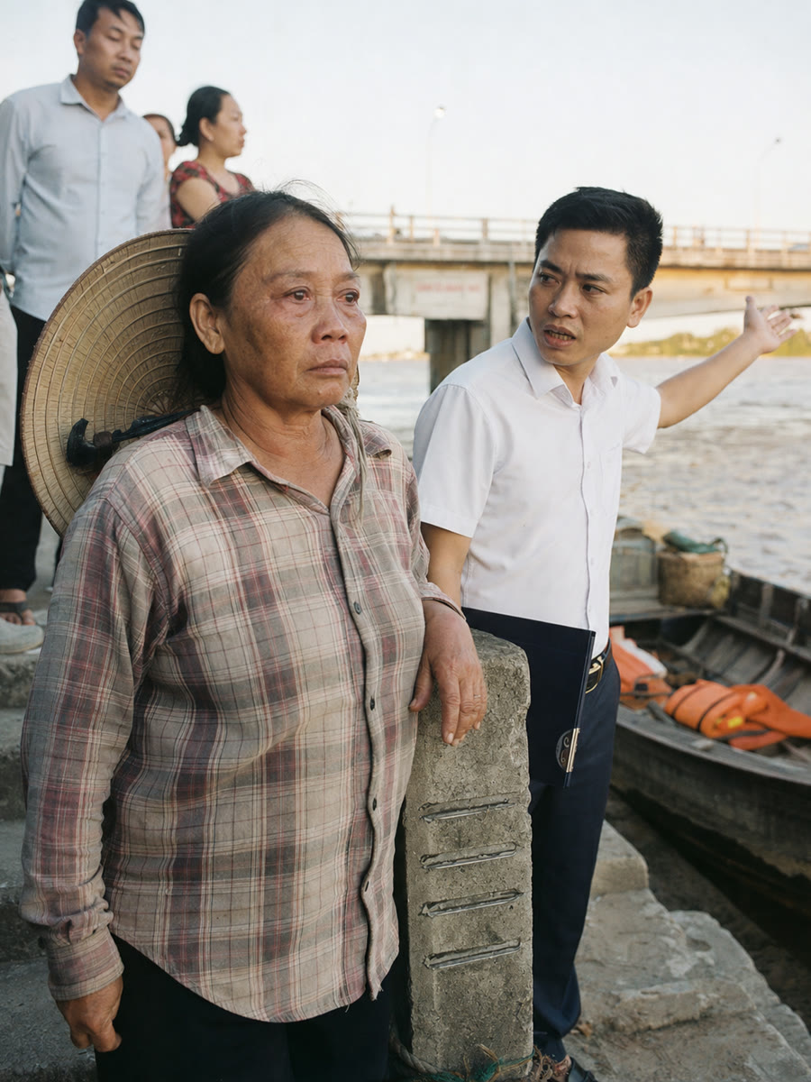 Buổi họp phụ huynh đề nghị bỏ cái bến tôi chở học sinh hai mươi sáu năm vì đã có cầu mới, và tôi chỉ hỏi lại một câu về mấy cái vạch trên cột buộc thuyền